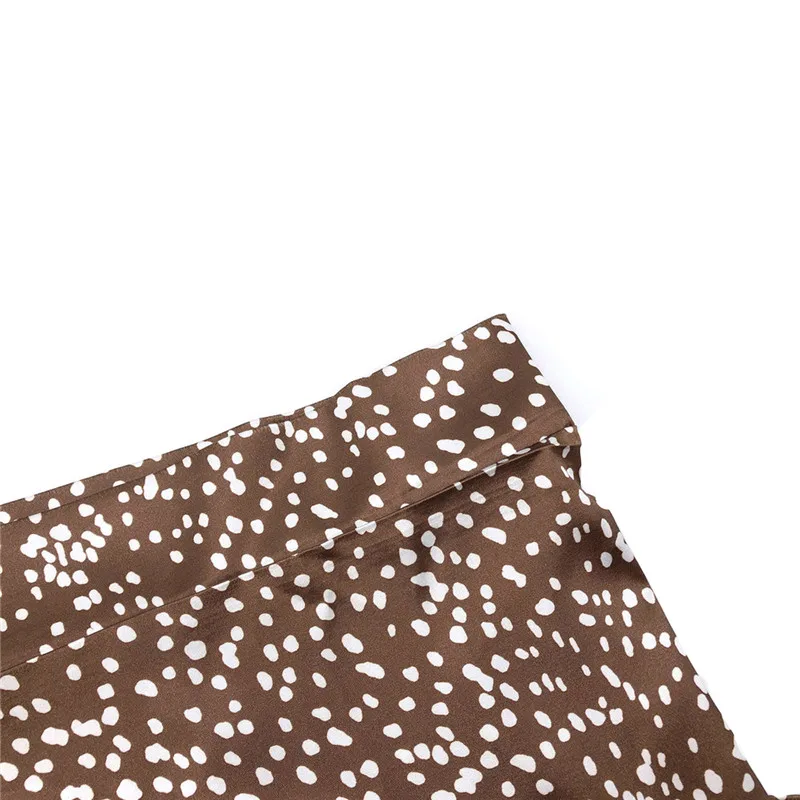 

2021 High Waist Party Skirt High Street Clothes Casual Bandage Tie Polka Dot Printing Asymmetric Skirt Ladies Bandage Wrap Skirt