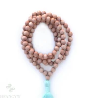 8mm sandalwood 108 buddha beads tassels mala necklace fengshui lucky cuff unisex healing spirituality diy wrist