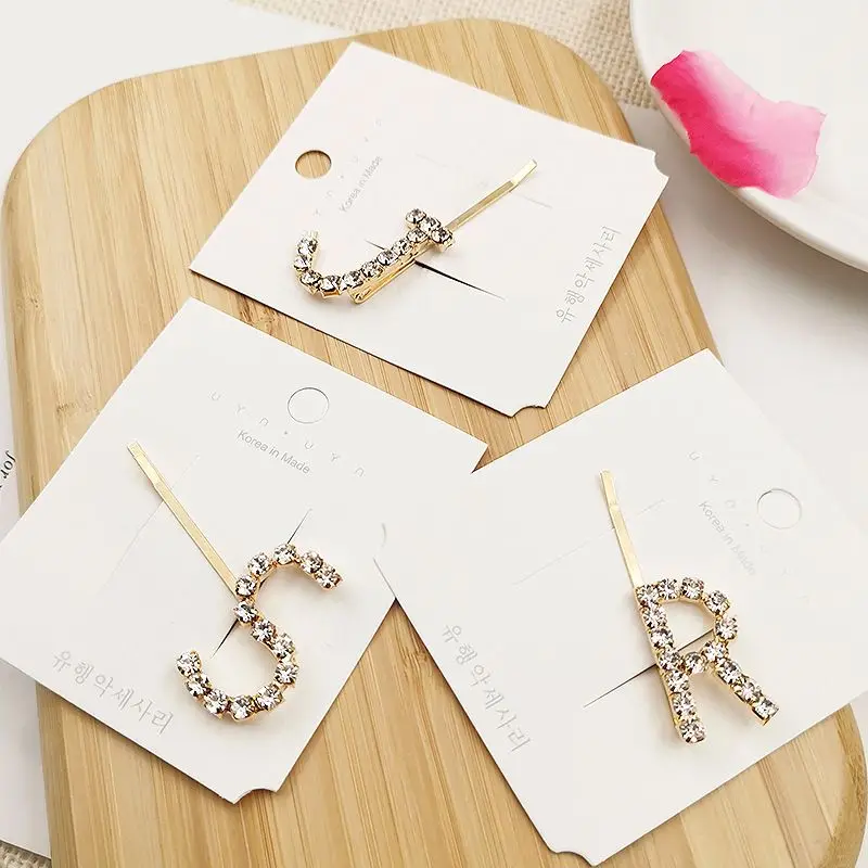 1 шт. блестящие заколки с буквенным принтом хрустальные стразы для волос женские