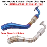 slip on for yamaha aerox155 nvx155 nvx125 nvx 155 125 motorcycle exhaust escape system muffler modify front link pipe 51mm tube