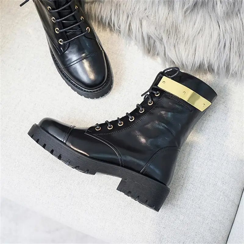 Botas Mujer/ г. Женская обувь зимние мотоциклетные ботинки черного и серебристого цвета женские ботинки на шнуровке с круглым носком женская обувь scarpe donna