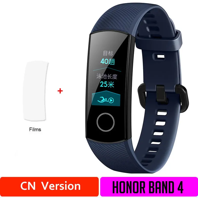 Браслет HONOR Band 4, умный фитнес-браслет, трекер, спортивный браслет, трекер активности в реальном времени, смарт-носимые устройства - Цвет: BlueStandard4 add F