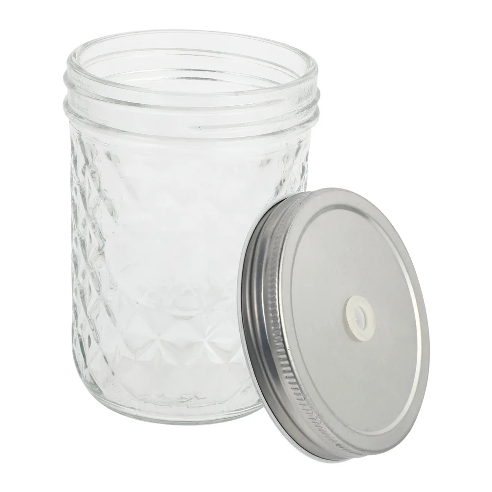 

1 Set With Straw Drink Bottle Mason Container (Transparent)