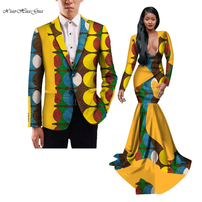 Африканские платья с принтом для женщин базин богатый Мужской Топ Блейзер парная