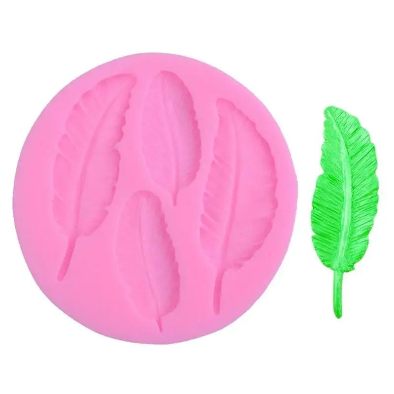 

Silicone Cake Mold DIY Feather Leaf Shaped Soap Making Mold for Fondant Cake Biscuit Pastry Baking Mould Cake Decoration Tool