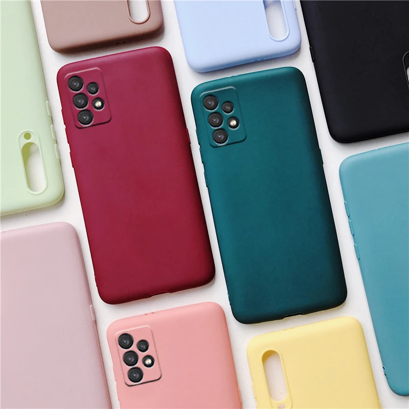candy color silicone phone case for samsung galaxy a32 a52 a72 4g 5g a40 a41 a50 a30s a20 a70 a7 2018 a40 a52s soft tpu cover free global shipping