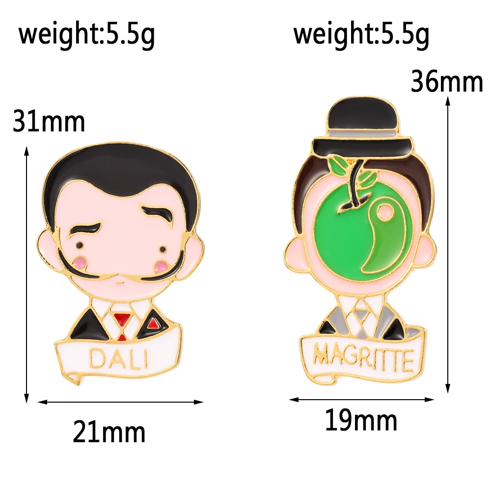Брошь Dali Magritte с рисунком реализма художественная Абстрактная живопись стильная