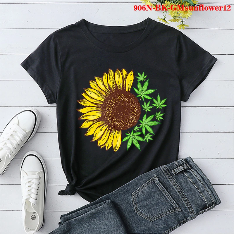 

T-shirt Women Tee Summer Fashion Graphic Sunflower T Shirt Graphic Tank Tops Teefashion Female Shirt Girls Harajuku Womens Cloth