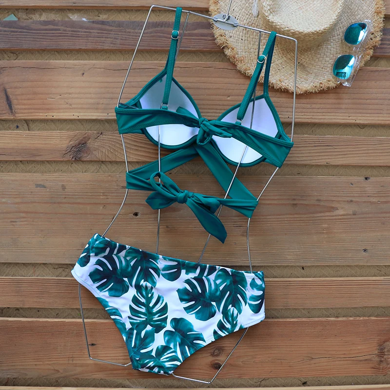 Женский купальник бикини Riseado с эффектом пуш ап в полоску бразильском стиле