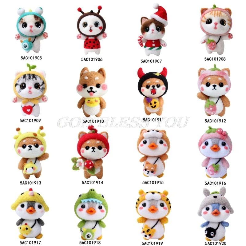 Милый хомяк в виде животного кошка шерсть войлочное ремесло набор сделай сам без