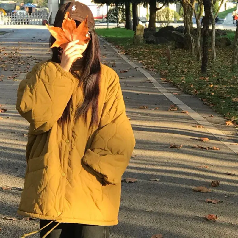 

2021 Winter Jacket New Loose Cotton-padded Jacket Women's Mid-length Thickened Student Down Padded Jacket Korean Padded Jacket