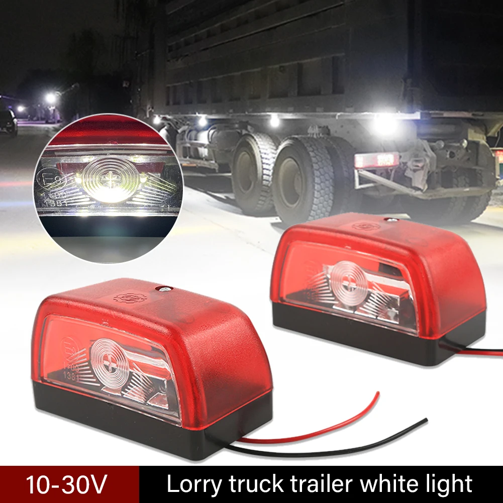

2PC 12V/24V Trailer License Plate Lights White 3LED E9 Listed Licence Tag Light Car Accessories for Trailer Truck UTV 2000-4000k