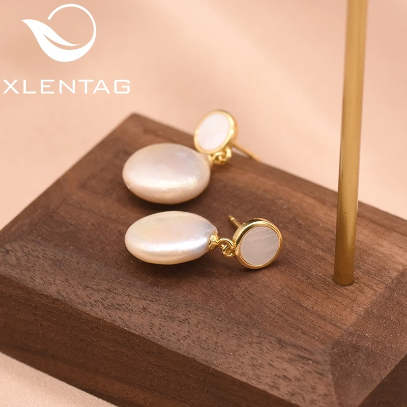 XlentAg круглые серьги мозаика ракушка для женщин подарок маме на день рождения