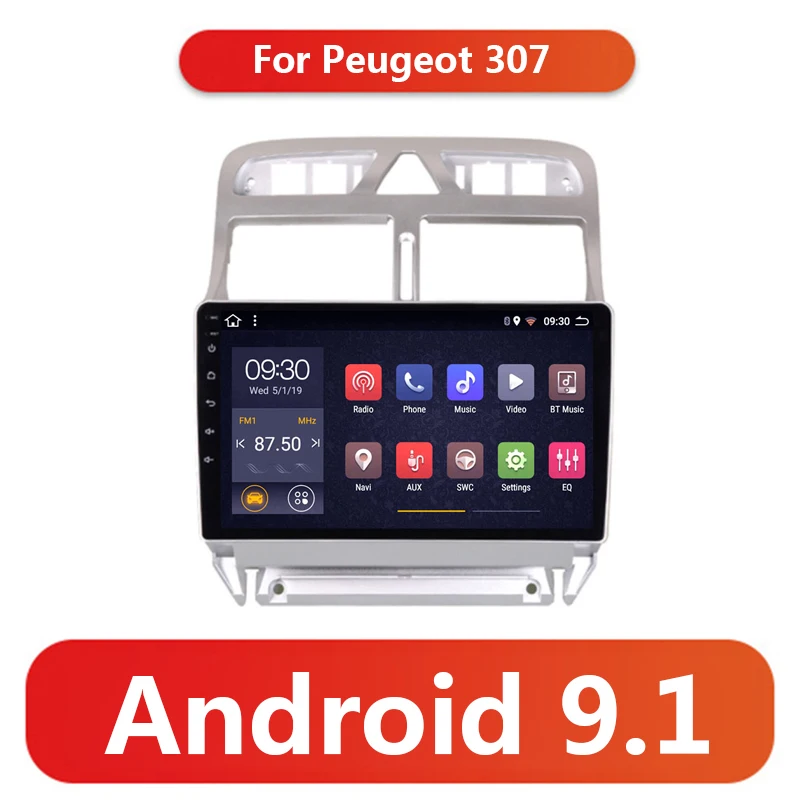 2 ГБ + 32 2din Android 9 1 автомобильный DVD-плеер для Peugeot 307 307CC 307SW 2002-2013 радиоприемник