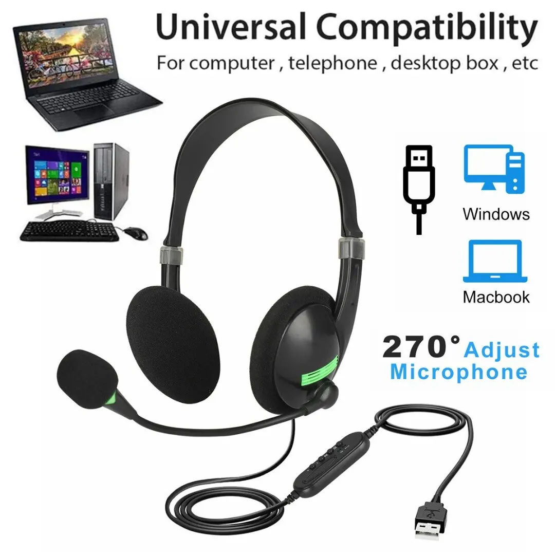 Проводные наушники для колл-центра HD микрофон Совместимость с компьютером USB