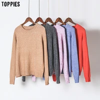 toppies 2021 womens sweater autumn winter knitted tops round neck pullover sweater korean winter clothes