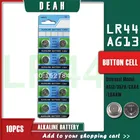 Щелочные батарейки для часов, 10 шт., 1,55 в, AG13, LR44, AG13, LR44W, LR1154, SR44, A76, 357A, 303, 357
