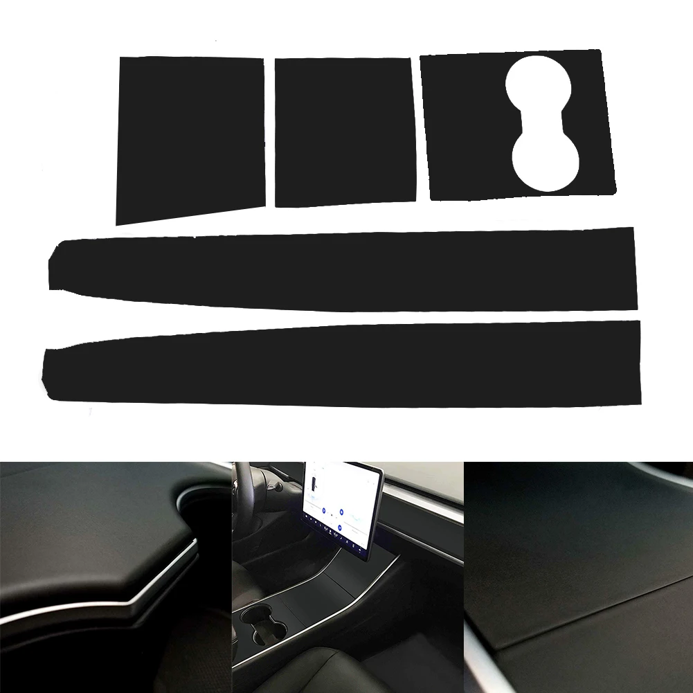 Матовая черная Автомобильная центральная консоль наклейки на приборную панель