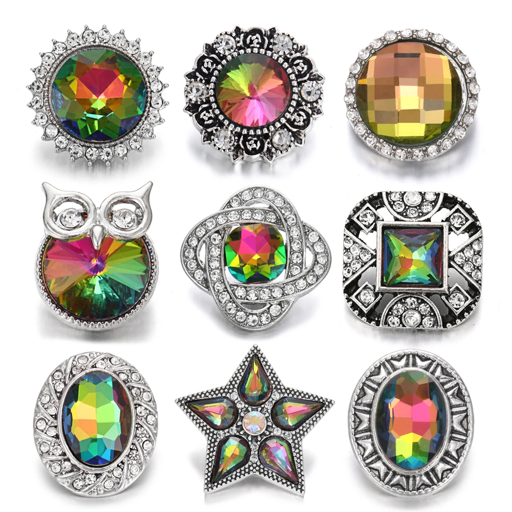 6 шт./лот 2020 новые ювелирные изделия с застежкой Красочные Кристаллы Стразы Сова