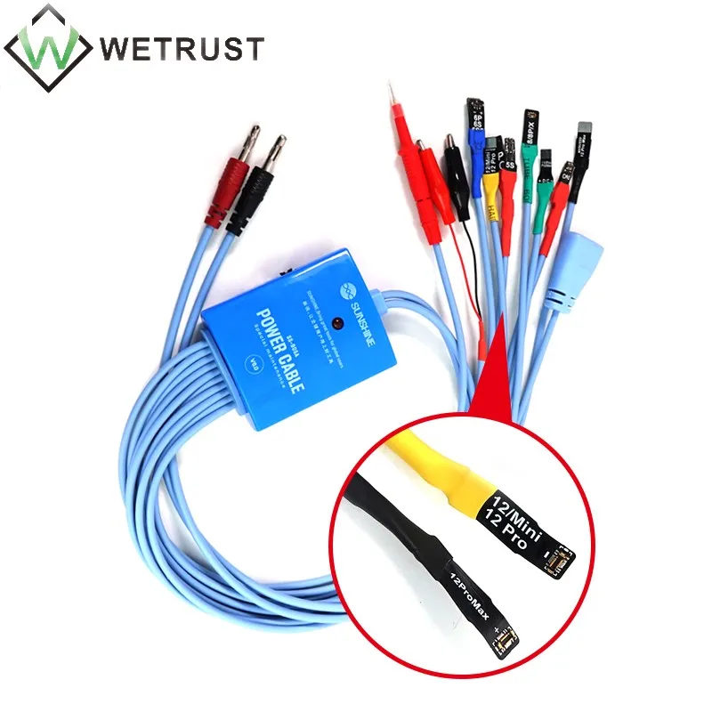 

SUNSHINE Mobile Phone Power Cable For iPhone X XS 11 12 Pro Max/SAM DC Power Supply Test Cable Motherboard Activation Boot Line