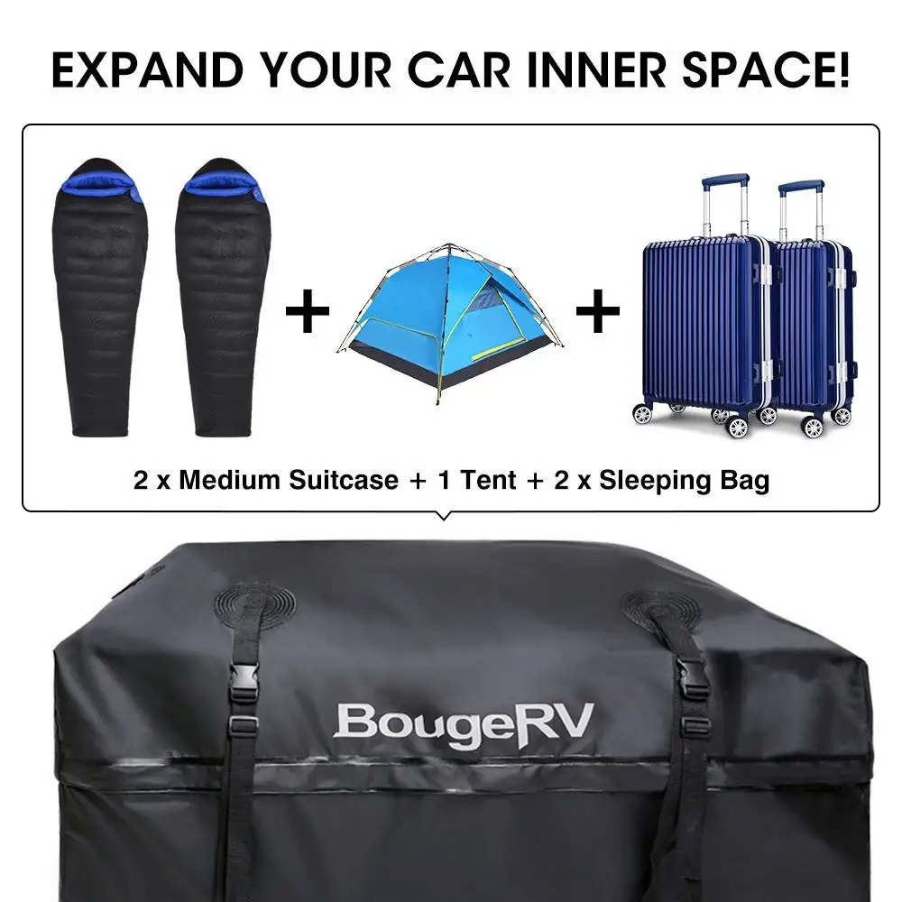 Дорожная сумка 97x97x46 см, Cargo Carrier 425L, багаж на крышу для автомобильных фургонов с рельсами на крыше, 15 кубических футов, 1000D, ПВХ