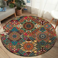 2021 purple round carpet nordic mandala style gradient colorful rug for living room bedroom rugs large size hanging basket mat