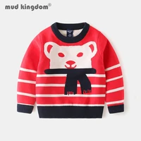 mudkingdom boys pullover sweater fleece loose fit pull on cartoon tops for toddler drop shoulder long sleeve winter kids clothes