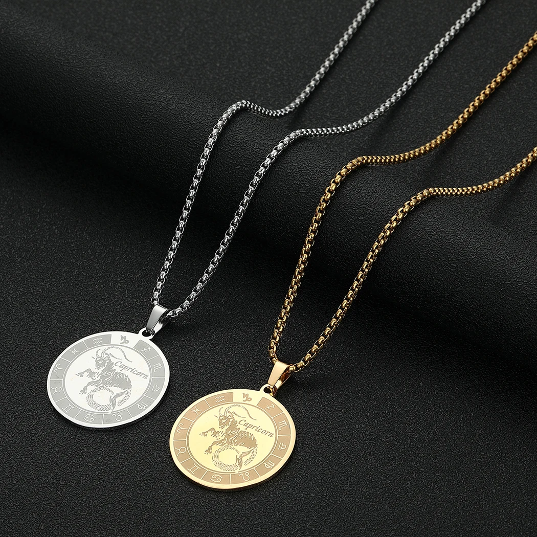 Золотая медаль со знаком зодиака мужские и женские ювелирные изделия из