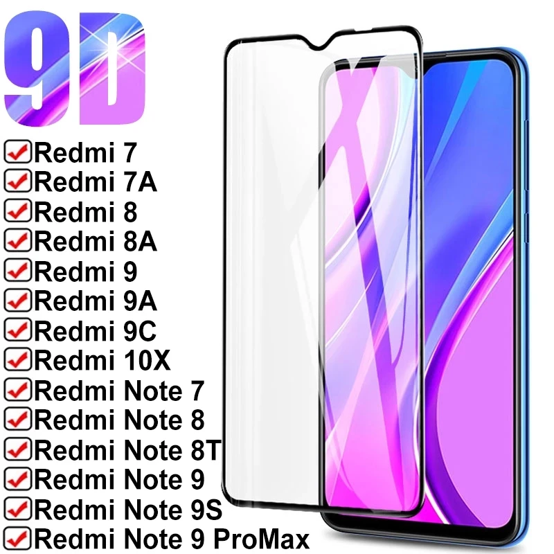 Защитное стекло 9D 9H для Xiaomi Redmi 9 9A 9C 9T 8 8A 7 7A Note 8T 9S Pro |