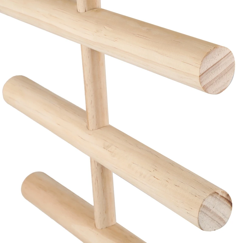 

4 Tiers T-Bar Jewelry Stand Rack Solid Wooden Jewellery Display Holder for Bracelet Watch Bangle Hair Hoop
