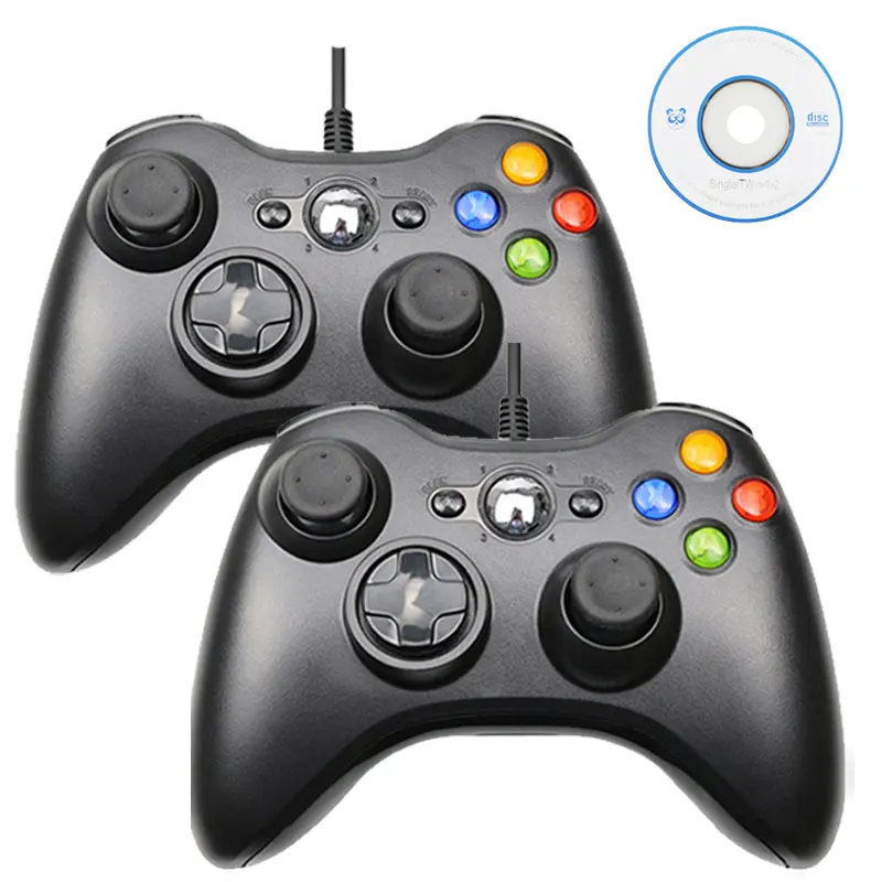 Black-2pcs USB проводной контроллер Джойстик для ПК контроллер для компьютера Win7 Win8 Win10 не для xbox 360 - Цвет: Black-2pcs