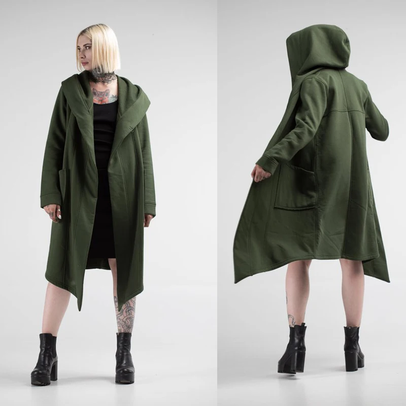 

2020 Steampunk Style Jackets Fashion Men Women Spring Cardigan Hoodie Warm Hooded Solid Coat Jacket Burning Man Costume Oversize