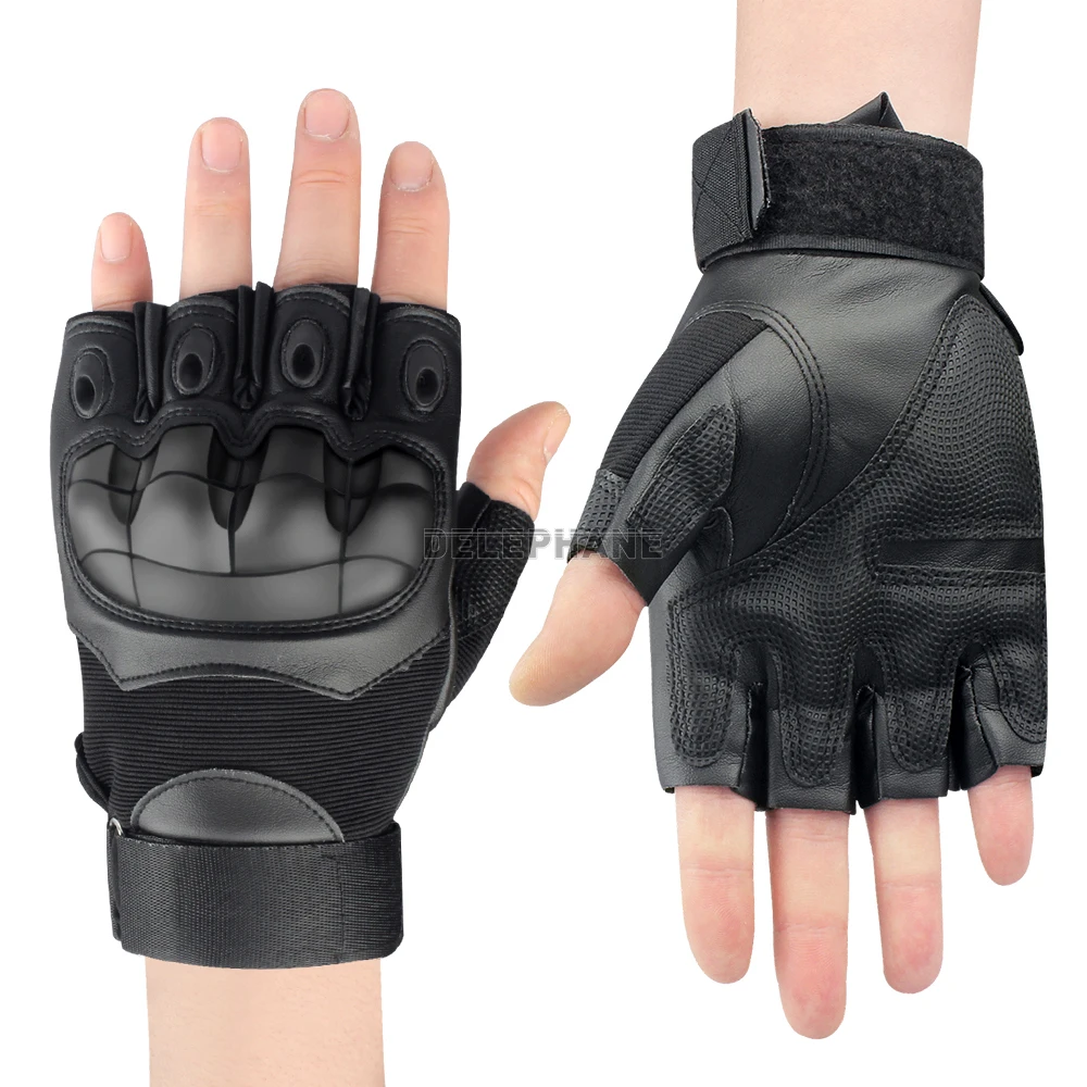 

Hard Knuckle Leather Tactical Gloves Military Touchscreen Full Finger Fingerless Driving Motorcycle Army Winter Cycling Mittens
