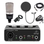 100% оригинальный комплект для студийной записи Alctron MC410, микрофон с комплектом звуковых карт BEHRINGER UM2