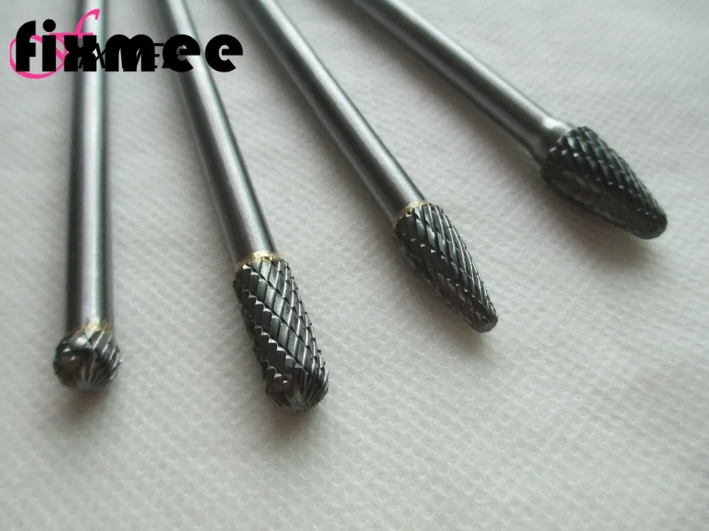 4 шт. Набор бит из карбида вольфрама с хвостовиком 1/4 дюйма|Напильники| |