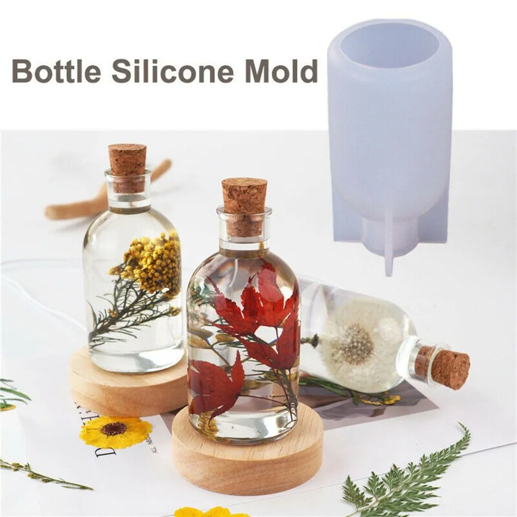 

LED Light Bottle Silicone Mold DIY Crystal Epoxy Resin Round Mold Craft Decoration Night Lamp Holder Handmade Bottle Casting Set