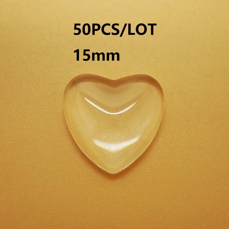 heart 50pcs 15mm Качественный комплект из двух предметов, 8/10/12/14/16/18/20/25 мм кабошоны круглые овальной формы сердца слезы прозрачный Стекло кабошон для DIY кулон для изготовления ювелирных изделий - Цвет: heart 50pcs 15mm