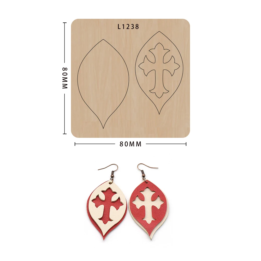

Earring Scrapbooking Wooden Mold Leather Mold Die-Cut Crafts Compatible with Most Die-Cut Machines
