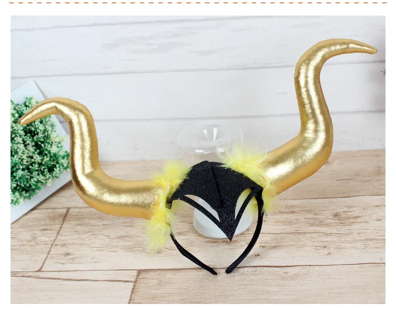 Maleficent Devil Horn ободок с рогом повязка для волос вечерние сувениры Хэллоуин косплей-реквизиты для вечеринки Рождество Хэллоуин бант для волос