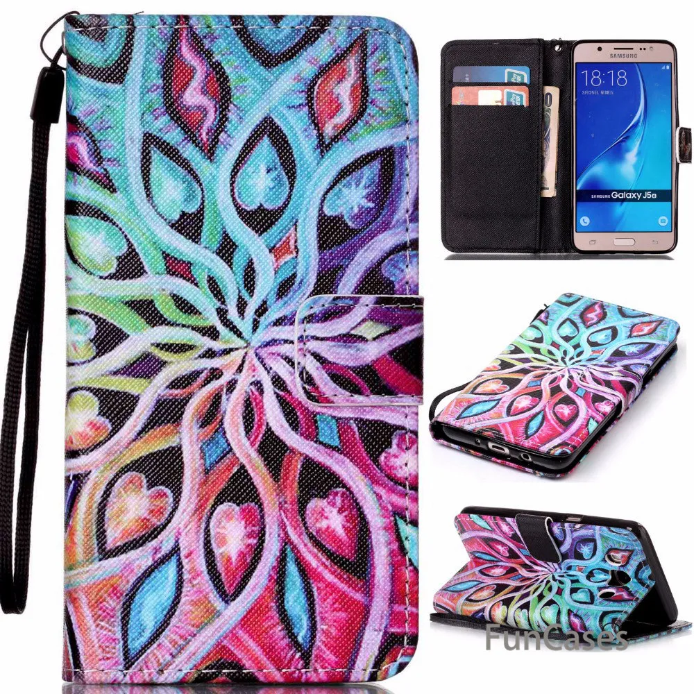 Цветной чехол для samsung J3 J5 J7 2016 (6) SM J510F fundas Galaxy J510 + держатели карт|Бамперы| |
