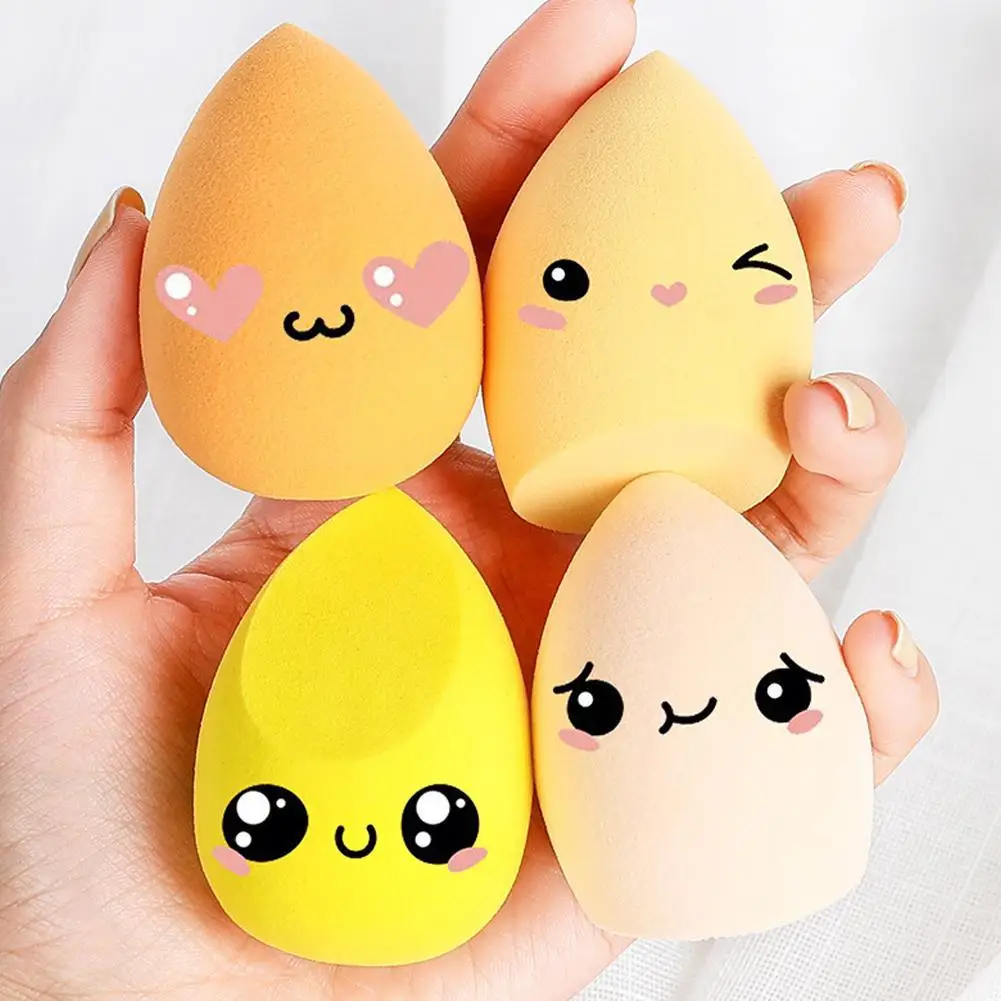 

1/4/8pcs Light Pink Magic Purple Matcha Egg Yolk Beauty Egg Gourd Water Drop Puff Dry And Wet Beauty Tool