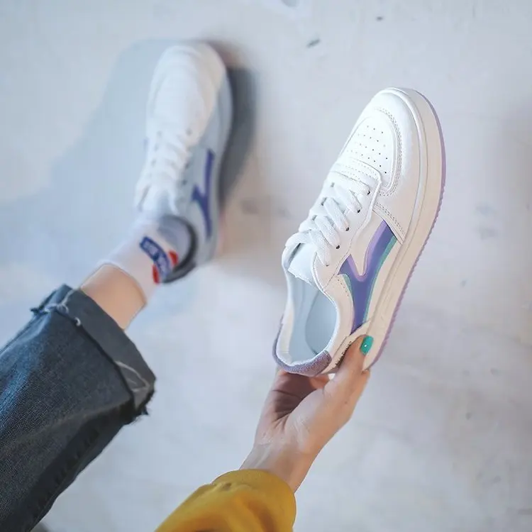 

2021 New Spring Shoes Women's White Shoes Board Shoes Women's Fashion Casual Women's Shoes University Style Flat Shoes