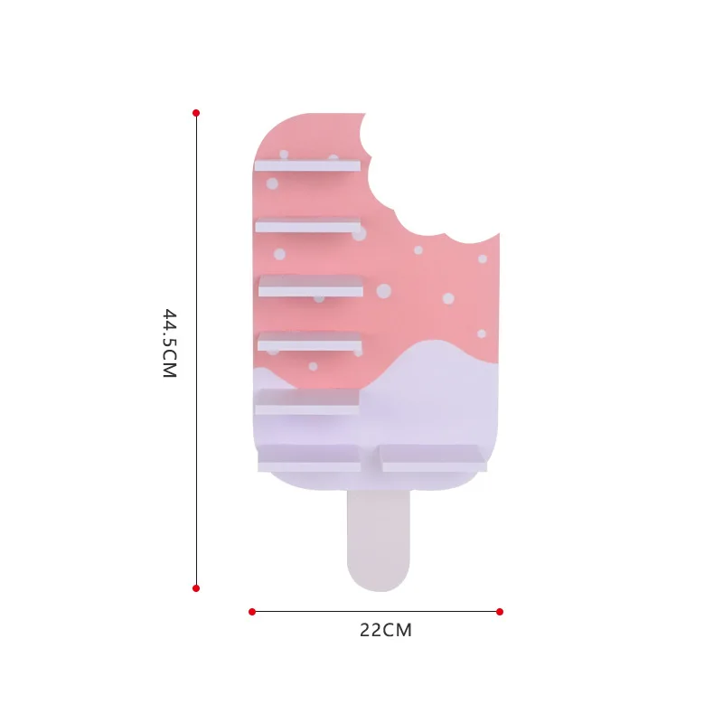 

Nordic Ice Cream Kids Room Decor Storage Shelf Rack Wall Hanging Wood Toys Model Baby Kid Room Furnish Artic Home Decoration