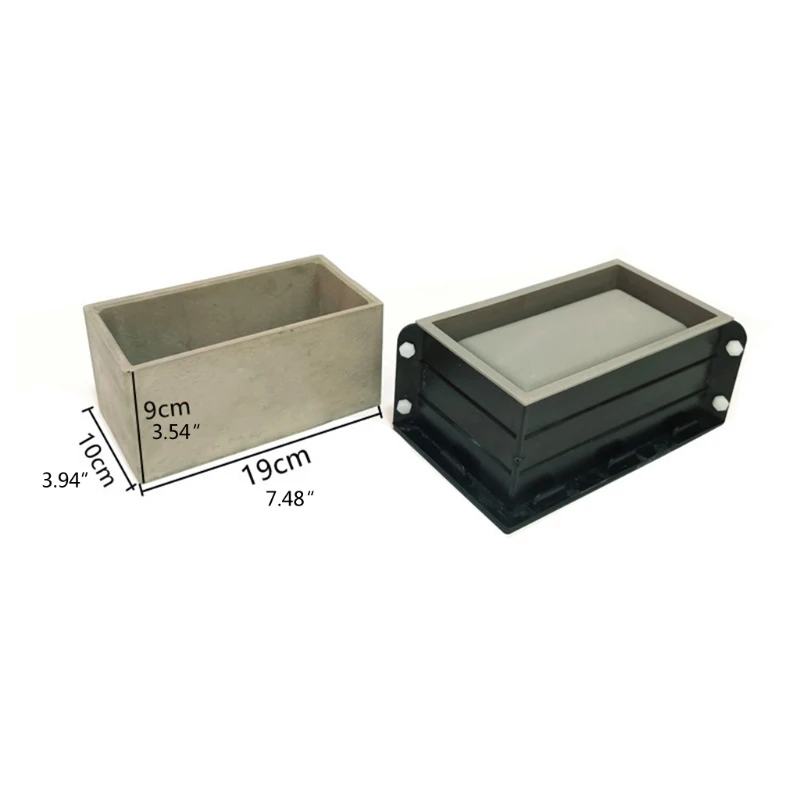 

D0UF Rectangle Concrete Flower Pot Mold Succulent Planter Silicone Mould DIY Crafts Flowerpot Plant Pots Casting Tool