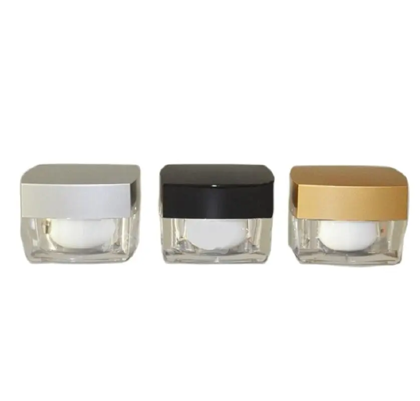 Акриловая банка для крема квадратной формы 15 г Оловянная бутылка глаз/дневного