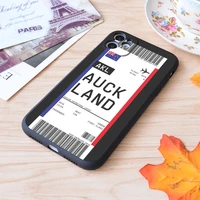 for iphone auckland boarding pass first class air plane ticket lable flight travel print soft matt apple iphone case
