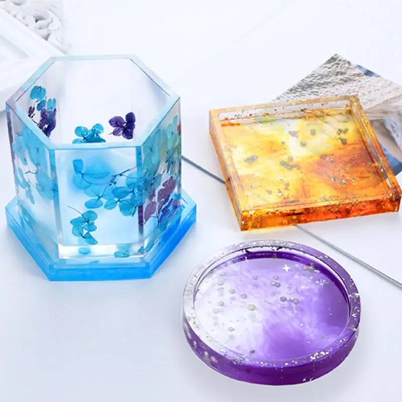 

DIY Crystal Epoxy Tea Coaster Mould Jewelry Decoration Silicone Mold DIY coasters Mould Jewelry Making Accessories