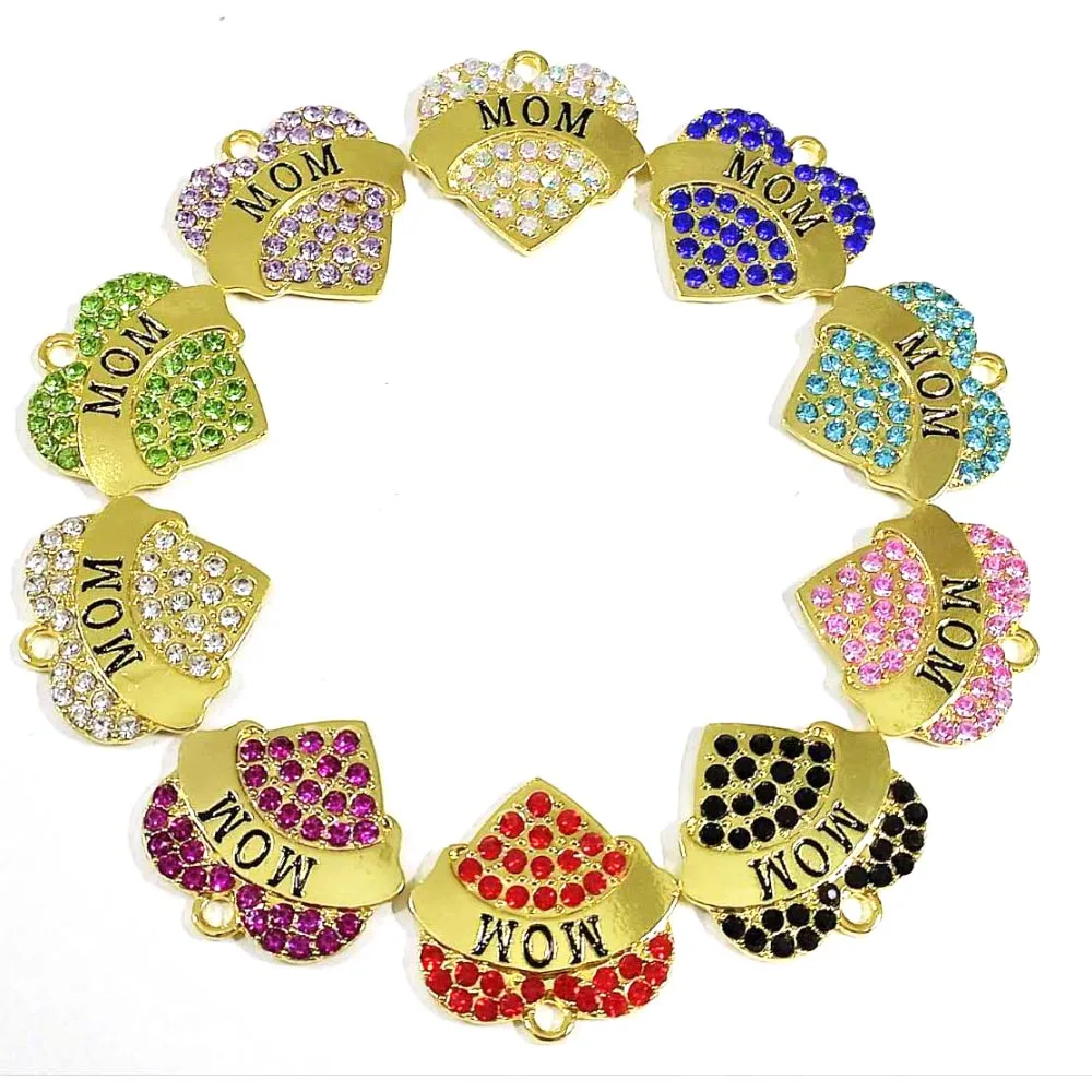 

10pcs Mom Heart Charms for Women DIY Jewelry Accessories H17