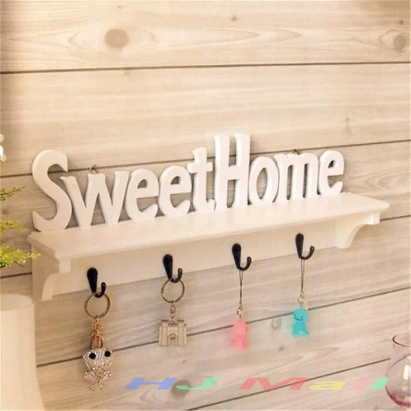 

Wall Hanger 4 Hooks Style Sweet Home Shelf Rack Decor Sweet Home Style Organizer Storage NAS Wall Mounted