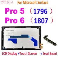 12 3 original lcd for microsoft surface pro 5 1796 pro 6 1807 lcd display touch screen digitizer assembly small board lp123wq1